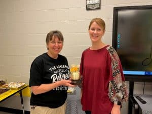 After 36 years in education, 6th grade teacher Tammy Payne has decided to retire at the end of this school year. She has called DeKalb West School home for 25 of those years. She is pictured here with DWS Principal Sabrina Farler