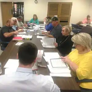 County budget committee with County Mayor Matt Adcock and members of his staff