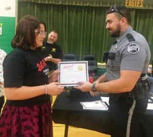 Fifth graders at Northside Elementary School graduated from the D.A.R.E. (Drug Abuse Resistance Education) program in a ceremony Wednesday afternoon. Each student received a certificate from NES D.A.R.E Officer Joseph Carroll.