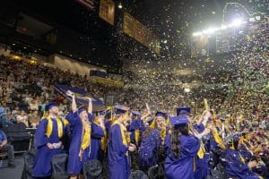 Tech graduates celebrate at spring 2023 commencement held on May 5.