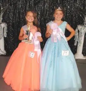 Miss Congeniality of the DeKalb Fair Miss Princess pageant is Kallen Avarie Curtis (LEFT), 7 year old daughter of Heather Page and John Curtis of Smithville. Ava Grace Roller (RIGHT) 7 year old daughter of George and Abbey Roller of Smithville was judged Most Photogenic