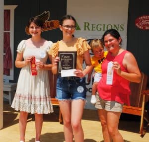 *Old Time Appalachian Folk Singing (Solo): First Place-Lily Goebel of Elkton, Kentucky (CENTER) Second Place- Emma Tinch of Cookeville (LEFT) Third Place-Angelica Branum of Murfreesboro (RIGHT)