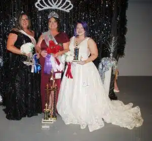 The 2023 DeKalb County Fair’s Mrs. Fair Queen is 49 year old Cindy Taylor of Smithville (CENTER). The pageant was held Tuesday night. Taylor was also named Miss Congeniality. First runner-up was 31-year-old Kayla Brooke Harvey of Alexandria (LEFT) and 28 year old MaKayla Shea Turner (RIGHT) of Smithville was second runner up. Harvey was also awarded as Most Photogenic