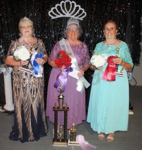 The 2023 Senior Fair Queen of the DeKalb County Fair is 71-year-old Betty Davis of Smithville (CENTER). She also won the Miss Congeniality honor. First runner up in the pageant was 58-year-old Tammy West of Smithville (LEFT). She was also judged Most Photogenic. 63-year-old Kathy Adams Reynolds of Smithville (RIGHT) was second runner up.