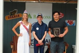 *Mandolin: First Place-Tyler Andal of Nashville (RIGHT) Second Place-Noah Goebel of Elkton, Kentucky (CENTER) Third Place- Reed Stutz of Nashville (NOT PICTURED) Miss Jamboree Queen: Keara McKinsey Milligan (LEFT)