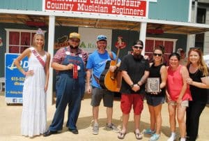 *Novelty Event: First Place- The Tiny Rice Unit (Sarah Harris) (FOUR ON THE RIGHT) Second Place-Trenton Tater Cruthers of Cookeville (SECOND FROM LEFT) Third Place-Marshall Murphy of Knoxville (THIRD FROM LEFT) Miss Jamboree Queen Keara McKinsey Milligan (FAR LEFT)