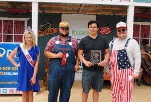 *Old Time Fiddle Band: First Place-The Slim Chance Band of Smyrna (SECOND FROM RIGHT) Second Place-Tater and the Po’tates of Cookeville (SECOND FROM LEFT) Third Place-Mountain Cove Old Time Band of Chattanooga (FAR RIGHT) Miss Jamboree Kenli Faith Fish (FAR LEFT)