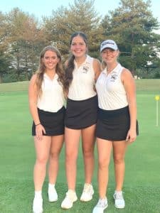 The DCHS Girls’ Golf Team completed a perfect 15-0 regular season by defeating Upperman by 14 strokes on Thursday at Baxter. The Lady Tigers were led by Chloe Boyd’s 39 and Emily Anderson 42 scores. The team consists of Junior Alison Poss (pictured left), Sophomore Emily Anderson (center), and Freshman Chloe Boyd (right). Poss and Boyd were selected as All-District performers this year.