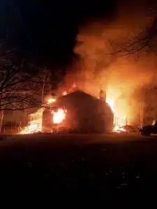 A Tuesday morning fire destroyed the residence of Chris Miller at 1482 Poss Road.