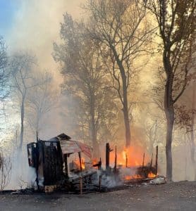 Village Way home in Cove Hollow area destroyed by fire on Sunday. (Jim Beshearse Photo)