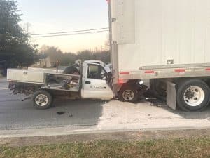 Truck Plows Into Tractor Trailer Rig