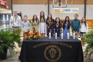 DWS Jr. Beta Officers and Class Representatives pictured left to right: Drew Cook, Christian Cripps, Lucy Moore, Camille Barton, Autumn Crook, Katie Swearinger, Bella Gonzalez, Gabe Blair, and Hailey Brown.