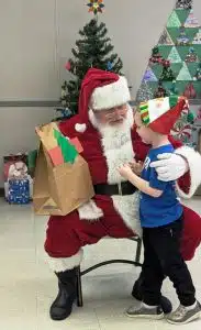 Santa greeted children Friday at Smithville Head Start Center (Shawna Willingham photo)