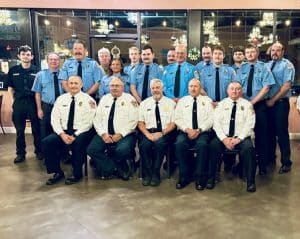 Members of the Smithville Volunteer Fire Department in attendance at the recognition dinner Tuesday night