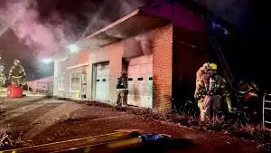 Members of the DeKalb County Volunteer Fire Department were summoned to a structure fire at 7:08 p.m. Monday at a commercial laboratory business on Highway 70 at Liberty. (DeKalb Fire Department Photo)