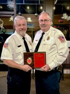 Smithville Volunteer Firefighter and Deputy Chief Hoyte Hale received the “Robert Eller Highest Attendance Award” in January during an appreciation dinner for city firefighters at Ace’s Steakhouse, Seafood, and Italian Restaurant downtown. The award was presented to Hale by Smithville Fire Chief Charlie Parker.