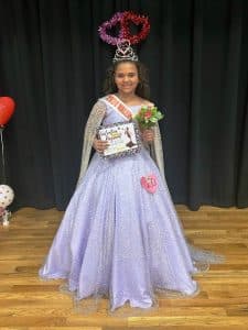 Valentine Pageant Saturday: 11-year-old Arraya Jenae Taylor of Smithville and 5th grader at Northside Elementary School claimed the crown in the category for 10–12-year-old girls. She is the daughter of Angie Taylor.