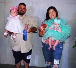 DeKalb Fair Baby Show: Girls (4-6 months) Winner: Laney Dean Collier (pictured left), four month old daughter of Matthew and Ashlyn Collier of Smithville; Runner-up: Acelynn Sue Wheeler (pictured right), six month old daughter of Jaeleigh Castorena and Harley Wheeler of Smithville.