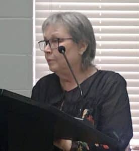 Kim Luton, President of the Smithville Fiddlers Jamboree and Crafts Festival, addressed the Smithville Mayor and Aldermen Monday night