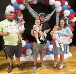 Jamboree Pageant: Boys 13-24 months: King Rhett Lee Miller (pictured center), 16-month-old son of Brayden Miller and Haley Chapman of Smithville. He was also awarded for Prettiest Hair and Smile. First runner-up was James Griffin (pictured right), 19 month old son of Luke and Casey Griffin of Alexandria. He received honors for Prettiest Attire, People’s Choice, and Most Photogenic. 19-month-old Kingston Vincent (pictured left) was second runner-up. He is the son of Seth and Kayla Vincent of Smithville. Vincent was awarded for Prettiest Eyes.