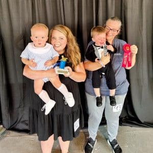 DeKalb Fair Toddler Show-Boys (13 to 18 months) Winner: Kohen “Briggs” Garrett (pictured left), 13-month-old son of Ryan and Erica Garrett of Liberty; Runner-up: Paxton Lee Dawson (pictured right), 15 month old son of Pamela and David Dawson of Smithville