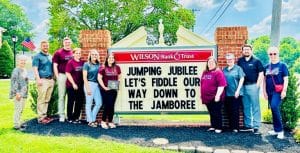 Chamber’s “Jamboree Project Welcome Mat” Winners – 2024: Most Original – Wilson Bank & Trust - “Jumping Jubilee, Let’s Fiddle Our Way Down to the Jamboree”