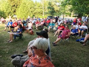 A good crowd turned out for a Jamboree celebration kick-off patriotic program Thursday evening at Evins Park downtown