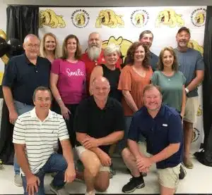 Fifty years after they began their education journey, members of the very first kindergarten class at DeKalb West School gathered together again Saturday evening there to celebrate and reminisce. Twelve of the 22 students from the 1974-75 kindergarten class attended including as pictured front frow left to right: Steven Brown, Jon Foutch, Tim Rowland. Middle row left to right: Mike McMillen, Karen Robinson, Kellie Sandlin Taylor, Stacey Mullinax Martin, Monica Kimbrell Reynolds. Back row left to right Leigh Ann Williams Prince, Tony Vickers, Kerry Davis, and Greg Fish