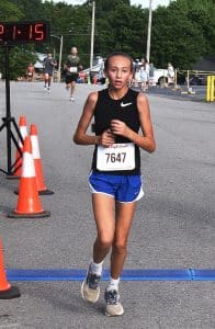 13 year old Camryn Maynor of Baxter was the overall female winner of the Fiddler 5K and One Mile Fun Run Saturday with a time of 21:14. She came in 12th overall.