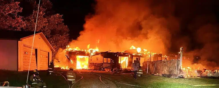The DeKalb County Fire Department sprang into action early this morning (Tuesday) due to a residential structure fire off Cookeville Highway at Silver Point. (DeKalb Fire Department Photo)
