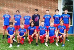 Saints Defensive Backs Top L to R: Auston Parker, Keegan Taylor, Rocky Cantrell, Jayden Gutierrez, Pasha Hennessee, Levi Cripps, Landon Holmes. Bottom L to R: Waylon Ketchum, Dalon Howell, Akoni Paasch, Colton Saso-Varble, Zayden Campbell, K’sin Morgan