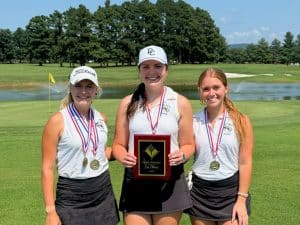 DCHS Lady Tiger Golfers Chloe Boyd (left), Emily Anderson (middle), and Alison Poss (right)