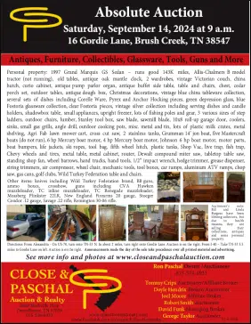 Close & Paschal September 14 Auction