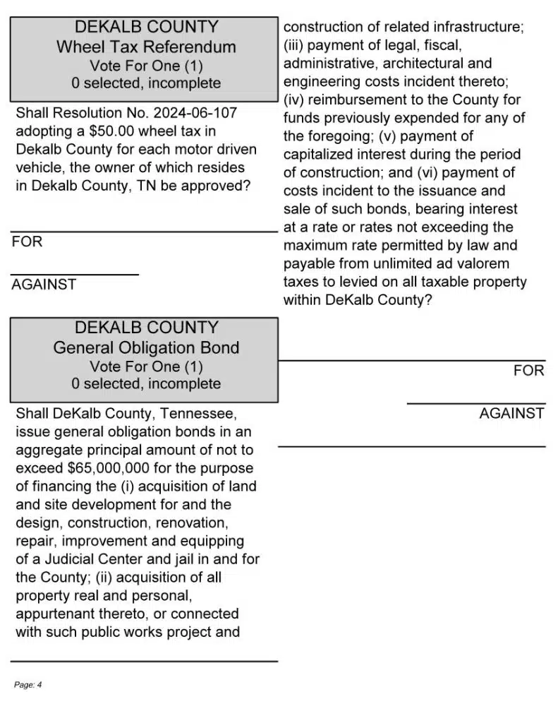 Nov 5 Referendum Ballots