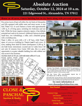 October 12 Auction Alexandria, TN