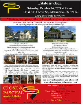 Close &amp; Paschal October 26 Auction