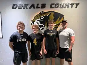 Listen for WJLE’s Football Tiger Talk Program at 6:30 p.m. prior to the 7 p.m. kick-off of the game Thursday October 31 between the DCHS Tigers and the Upperman Bees in Smithville. The Tiger Talk Show will feature as pictured here left to right: Tiger Captains Ty Webb, Andrew Dakas and Jordan Parker with Coach Steve Trapp. Listen to the WJLE game broadcast with the Voice of the Tigers John Pryor and Luke Willoughby following Tiger Talk