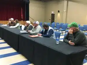 County Commissioners left to right: Sabrina Farler, Tony Luna, Beth Pafford, Larry Green, Glynn Merriman, Daniel Cripps, and Jeff Barnes.