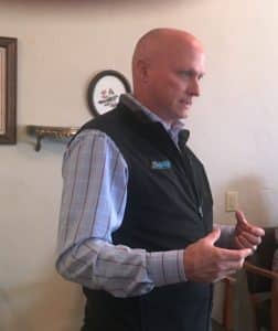 Jeff Gray, Director of the Tennessee Advanced Communication Network addresses public at Liberty Mayor and Aldermen meeting Saturday morning