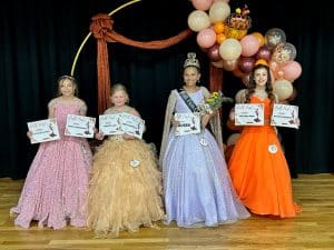 More Fall Fest Pageant Winners from Saturday. Category 10-12 years: Queen: Arraya Jenae Taylor (second from right), 12 year old daughter of Angie Taylor of Smithville. Taylor also received awards for prettiest eyes. First runner-up: Stella Grace Adcock (second from left), 10 year old daughter of Byron and Paige Adcock of Smithville. Adcock was also honored for prettiest Hair. Second runner-up: Samara Briar Emberton (far right), 11 year old daughter of Stephanie Whiteaker and Steven Emberton of Smithville. Emberton received an award for prettiest smile. Meanwhile 10 year old Shaniya Bates (far left), daughter of Tom and Chyna Bates was judged to have the prettiest attire and most photogenic.