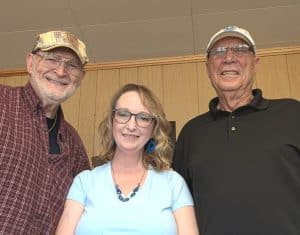 Larry D. Cripps, author of “The Hope of War” visited WJLE Thursday and is pictured here with WJLE Staff members Dale Carroll and Shawna Willingham