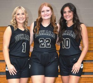 DCHS 2024 Lady Tiger Basketball Seniors: Caroline Crook, Avery Agee, and Laurie Rigsby