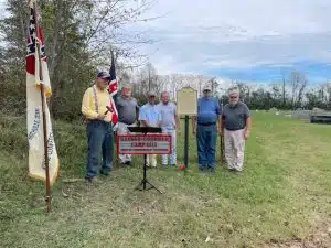 The Savage-Goodner Camp 1513 of the Sons of Confederate Veterans recognized the Confederate veterans buried in Bonham Cemetery, Cordell Love Road, Smithville, TN Saturday with the placement of a memorial plaque. Members of the Black Roses assisted the Sons of Confederate Veterans in this dedication.