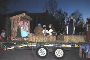 Smithville Christmas Parade Third Place Float: Whorton Springs Baptist Church