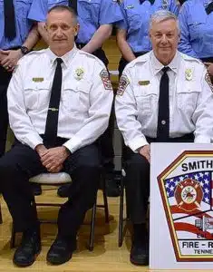 Smithville Mayor and Aldermen Approve Promotion of Assistant City Fire Chief Jeff Wright (pictured left) to Deputy Fire Chief. Pictured here with Smithville Fire Chief Charlie Parker