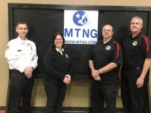 *Middle Tennessee Natural Gas DeKalb Fire Department Length of Service Awards: 25 years of service: Michael D. Lawrence (Keltonburg Station). Pictured with Lieutenant Dusty Johnson (far left), DCFD member Andy Pack of the Belk Station (far right) and Jen Sherwood of Middle Tennessee Natural Gas