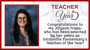 Director of Schools Patrick Cripps has announced the 2024-25 Teachers of the Year at the building level of the five schools in the county: This year’s honorees chosen by their peers include 1st grade teacher Allyson Trapp at Smithville Elementary School