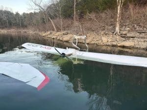 A pilot sustained only minor injuries when his plane went down on the lake in the Holmes Creek area Tuesday afternoon. (DeKalb Fire Department Photo)