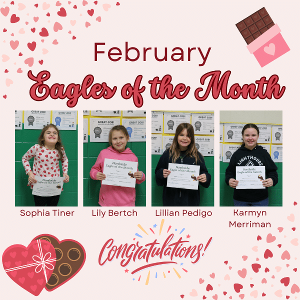 February Eagles of the Month at Northside Elementary School