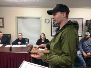 County Mayor Matt Adcock addressed Alexandria Mayor and Aldermen on extension of local option sales tax agreement